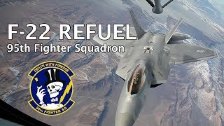 F-22 Raptors of the &#34;Boneheads&#34; Refuel