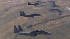 F-15E Strike Eagles of 389th Fighter Squadron in F...