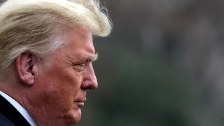 Irritated by loss, Trump avoids talk of future