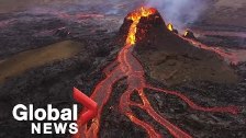 Volcano erupting live