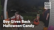 Kid leaves Halloween candy