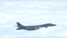B-1B Lancers Fly a Low Pass over Osan Air Base