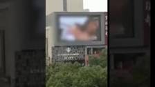 Chinese Mall Billboard plays Graphic Porn (Decembe...