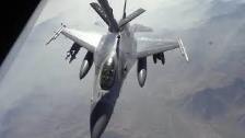 KC-135 Refuels F-16 Fighting Falcons