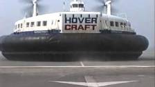 Hoverspeed Hovercraft arriving in Calais