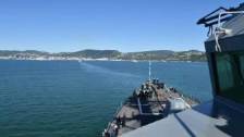 USS Sampson Enters Wellington Harbour, New Zealand...