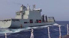HMCS Vancouver Replenishment-At-Sea from MV Asteri...