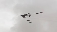 B-52s, F-18s and Moroccan F-5 Aircraft Flyby