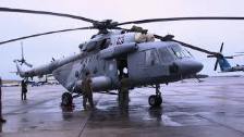 Mexican Navy MI-17 Lands at MCAS New River