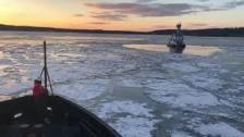 Coast Guard Frees Tug Stuck in Ice in Hudson River...