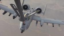 KC-135 Refuels A-10 Warthogs
