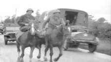 U.S. Army G.I.&#39;s Ride Horses in Normandy, 1944...
