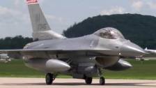 115th Fighter Wing F-16s Taxi at Volk Field