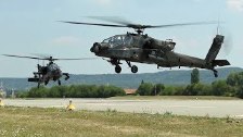 AH-64 Apache Helicopters Arrive to Illesheim, Germ...