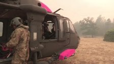 Bambi Bucket Water Drops Over Carr Fire