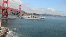 USS Bonhomme Richard Sails under the Golden Gate B...