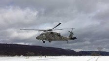 Blackhawk Landing and Takeoff in the Snow