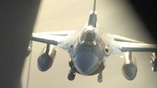28th EARS Stratotanker Refuels F-16 Fighting Falco...