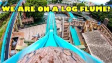We Are On A Log Flume at Toshimaen in Tokyo Japan!...