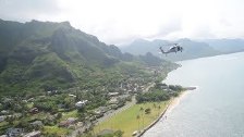 MH-60S Sea Hawk Helicopter Flies over Oahu