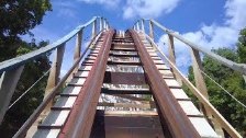 Riding Screamin&#39; Eagle Roller Coaster at Six F...