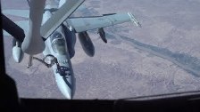 KC-135 Stratotanker Refuels F-18